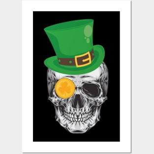 Lucky Coin Irish Leprechaun Skull Saint Patrick's Day Posters and Art